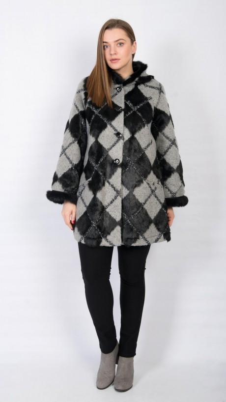 Пальто TricoTex Style 1774 серо-черный размер 52-56 #1