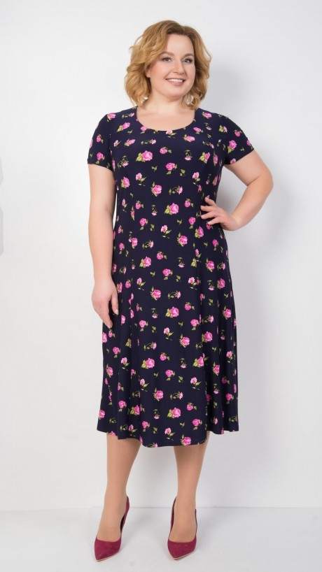 Платье TricoTex Style 04-18 мелкие розовые цветы размер 54-64 #1