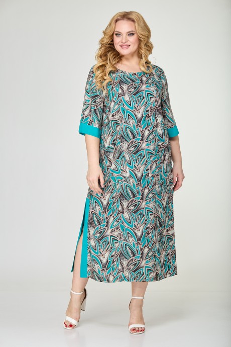 Платье TricoTex Style 0821 бирюза размер 52-64 #2