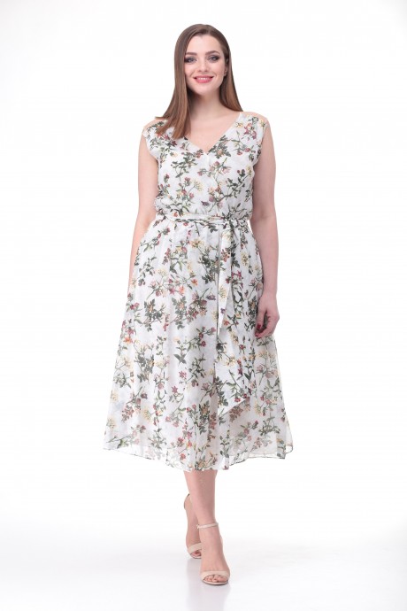 Платье Bonna Image 435 бежевое в цветы размер 46-50 #1