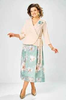 Платье Bonna Image 922 -1/6 бежевый, мятные цветы