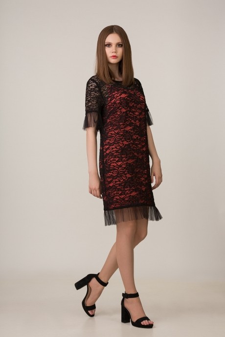Вечернее платье Rosheli 495 черный с красным размер 44-52 #1