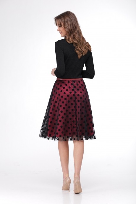 Вечернее платье SandyNa 13543-4 черный+бордо размер 44-48 #5