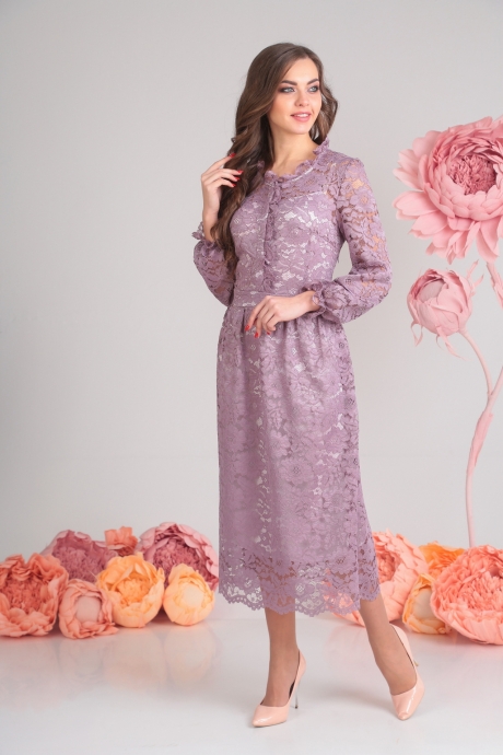 Вечернее платье SandyNa 13503-7 пастельно-фиолетовый размер 46-52 #2