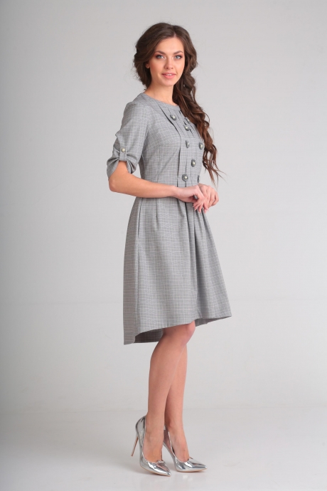 Платье SandyNa 13545-3 голубиный серый размер 46-54 #2