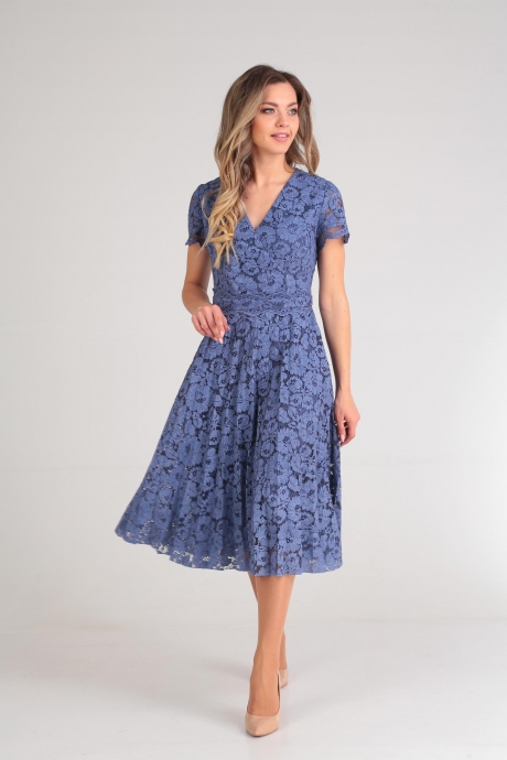 Вечернее платье SandyNa 13590 синий размер 48-52 #1