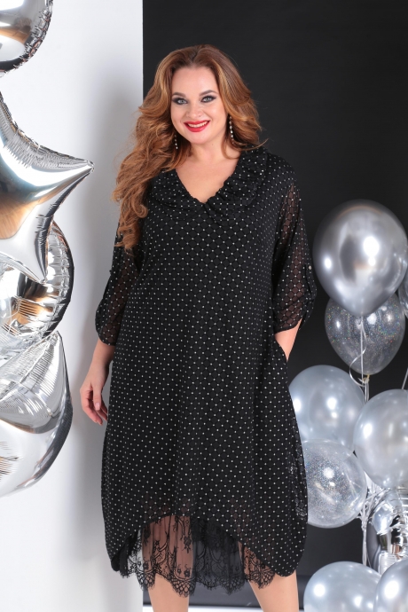 Вечернее платье SandyNa 13650 черный размер 54-64 #5
