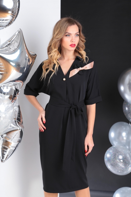 Вечернее платье SandyNa 13669 черный размер 48-54 #1