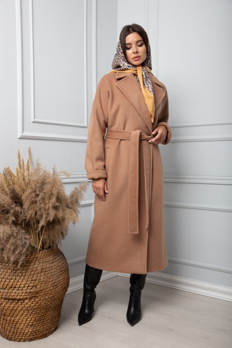 Пальто SandyNa 13814 песочно-коричневый размер 46-54 #1