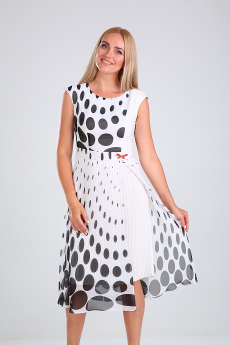 Платье SandyNa 13976 черно-белый размер 44-52 #1