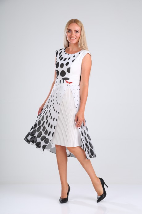Платье SandyNa 13976 черно-белый размер 44-52 #2