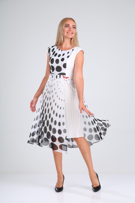 Платье SandyNa 13976 черно-белый размер 44-52 #3