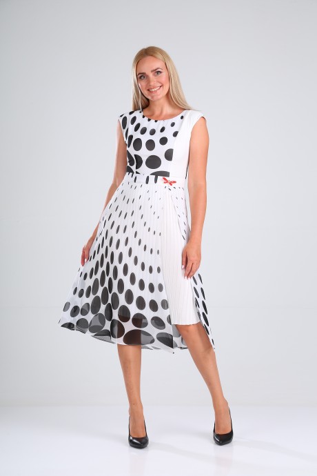 Платье SandyNa 13976 черно-белый размер 44-52 #4