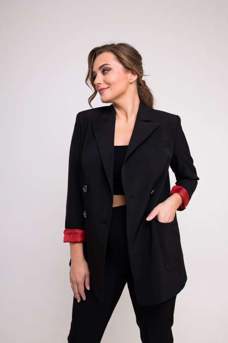 Жакет (пиджак) SandyNa 13934 черный размер 46-60 #1