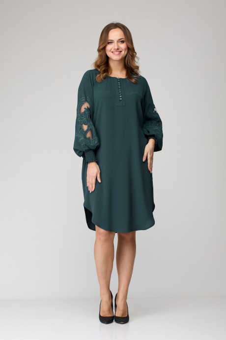 Платье SandyNa 130118 серо-зеленый размер 44-72 #2