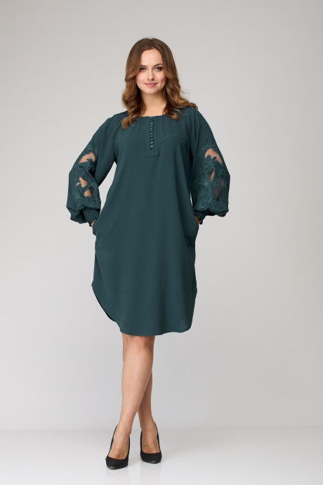 Платье SandyNa 130118 серо-зеленый размер 44-72 #3