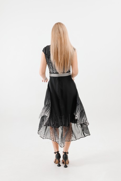 Вечернее платье SandyNa 130126 черно-белый размер 44-52 #5