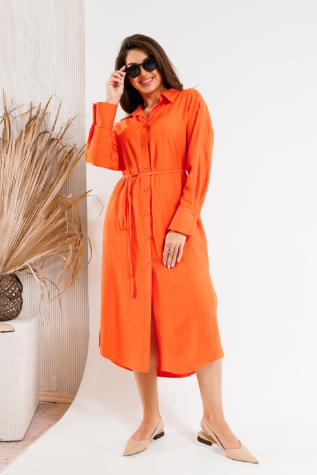 Платье SandyNa 130128 оранжнвый размер 48-60 #1