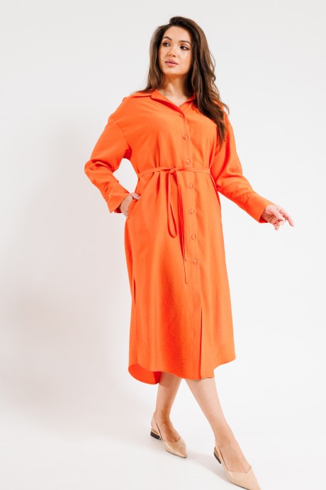 Платье SandyNa 130128 оранжнвый размер 48-60 #2