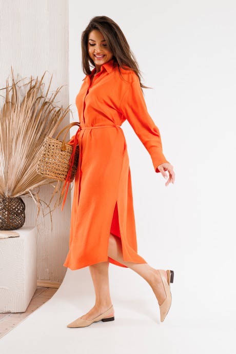 Платье SandyNa 130128 оранжнвый размер 48-60 #5
