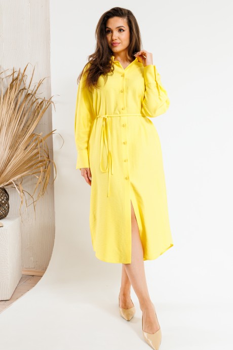 Платье SandyNa 130128 ярко-желтый размер 48-60 #1