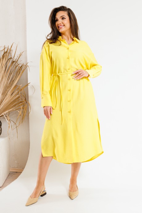 Платье SandyNa 130128 ярко-желтый размер 48-60 #2