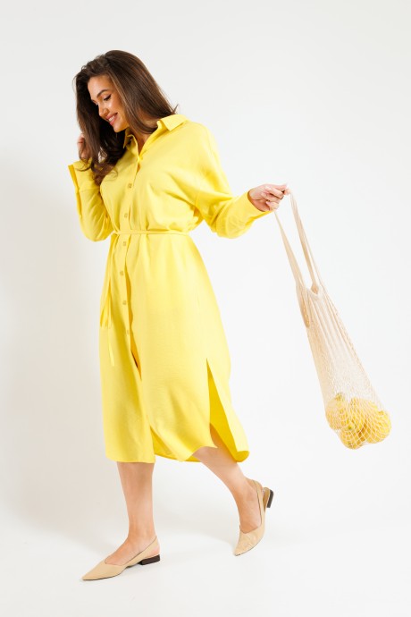 Платье SandyNa 130128 ярко-желтый размер 48-60 #5