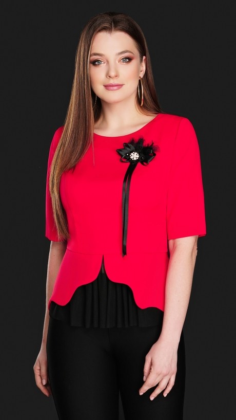 Блузка, туника, рубашка DiLiaFashion 0104 красный размер 46-56 #1