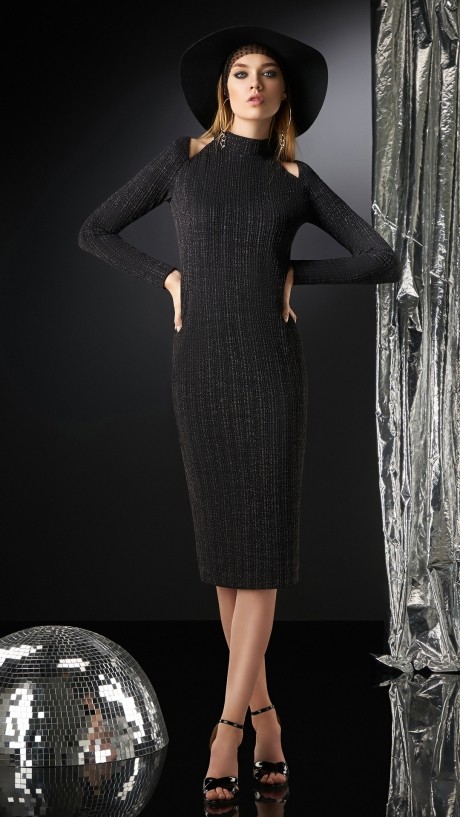 Вечернее платье DiLiaFashion 0176 чёрный с люрексом размер 44-50 #1