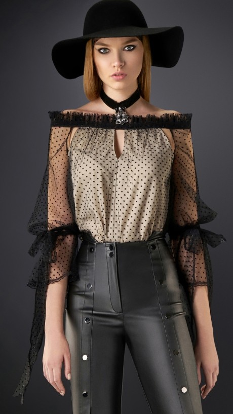Блузка, туника, рубашка DiLiaFashion 0178 чёрный размер 42-48 #1