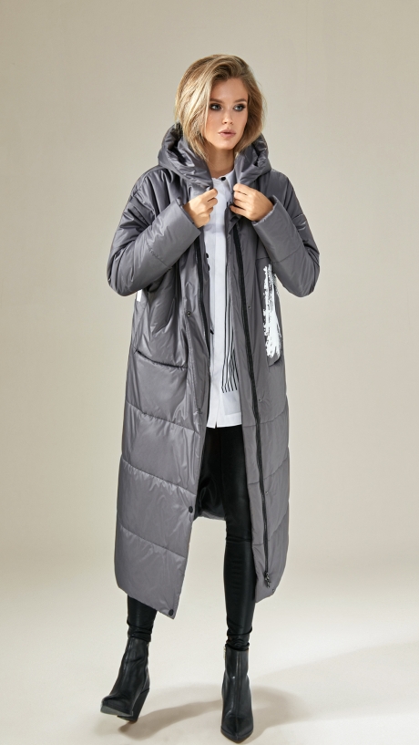 Пальто DiLiaFashion 0230 серый размер 42-48 #1