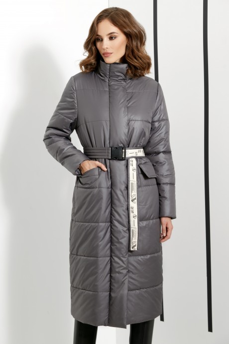Пальто DiLiaFashion 0410 серый размер 42-52 #1