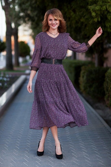 Платье Euro-moda 213 фиолетовый размер 48-56 #1