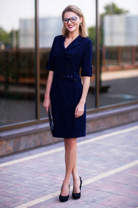 Платье Euro-moda 177 синий размер 42-58 #1