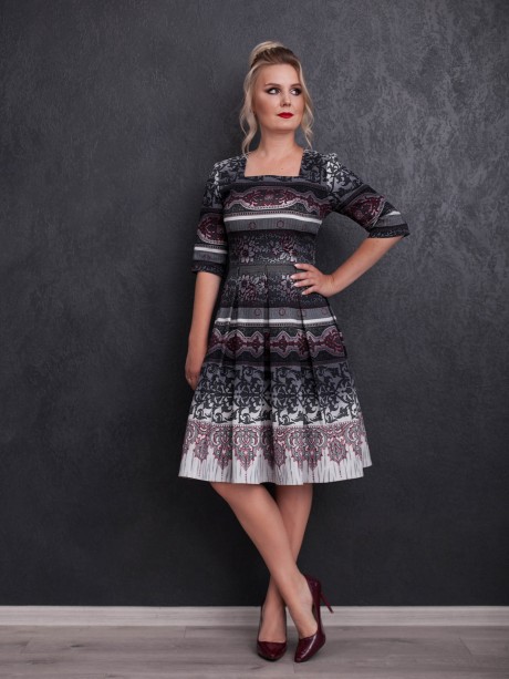 Платье Euro-moda 303 принт размер 44-54 #2