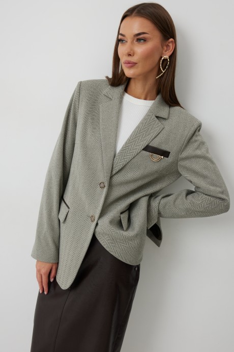 Жакет (пиджак) KALORIS 2247 светлый хаки размер 44-56 #2