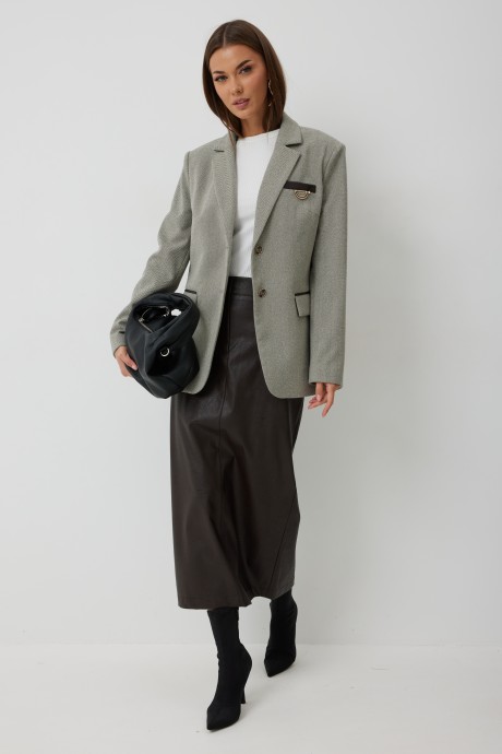 Жакет (пиджак) KALORIS 2247 светлый хаки размер 44-56 #6