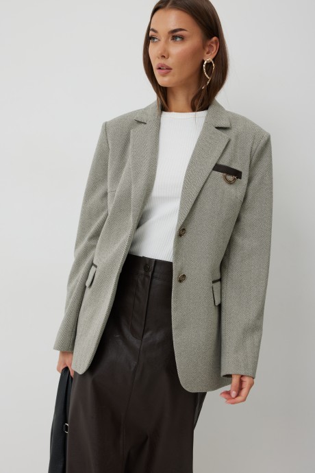 Жакет (пиджак) KALORIS 2247 светлый хаки размер 44-56 #7