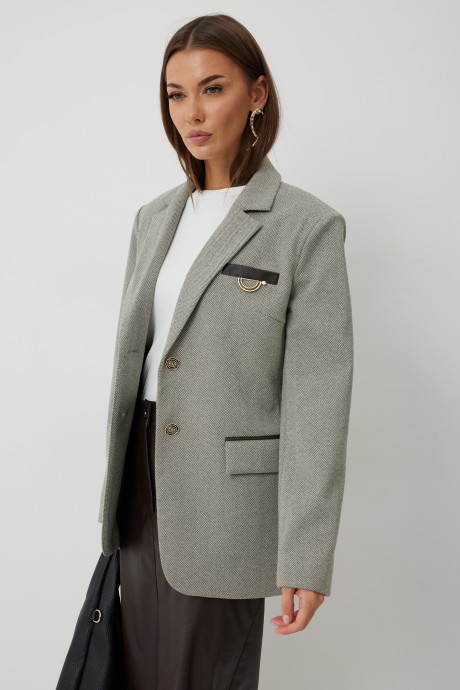 Жакет (пиджак) KALORIS 2247 светлый хаки размер 44-56 #8