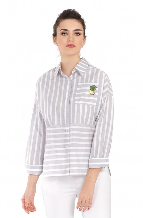 Блузка, туника, рубашка PiRS 390 серый размер 42-52 #1