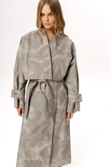 Тренч PiRS 6546 серо-бежевый