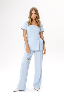 Брючный костюм PiRS 6635 двойка светло-голубой