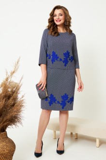 Платье AGATTI 5004-1 Темно-синий с синим принтом #1