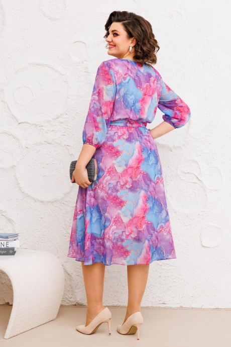 Платье AGATTI 5244 розовый, фиолетовый, голубой, принт размер 46-54 #3
