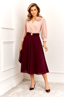 Вечернее платье AGATTI 6001 бежево-винный