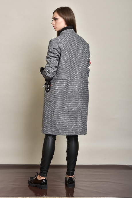 Пальто Либерта 475 серо-графитовый меланж размер 44-48 #4