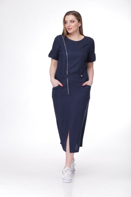 Платье MALI 495 тёмно-синий размер 48-58 #1