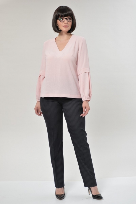 Блузка, туника, рубашка MALI 620 бледно-розовый размер 48-60 #4