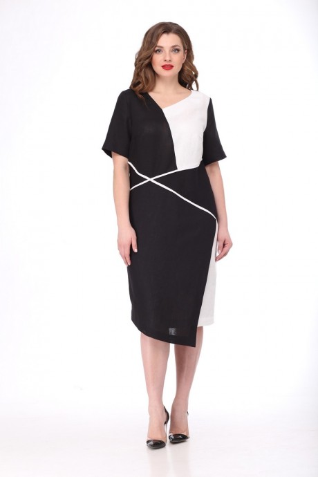 Платье MALI 419-025 чёрно-белый размер 50-60 #1