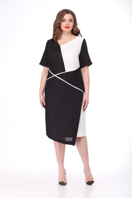 Платье MALI 419-025 чёрно-белый размер 50-60 #2
